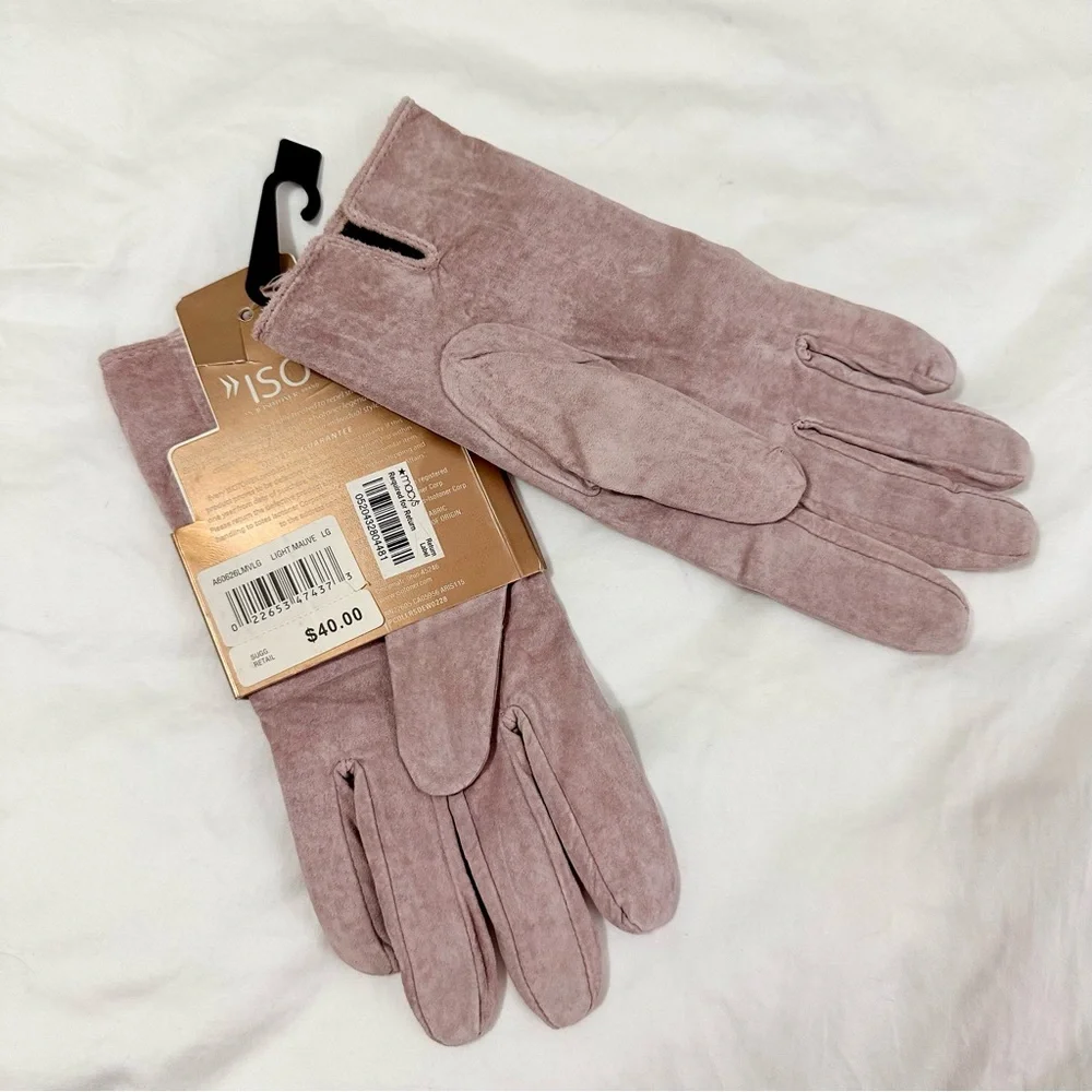 Isotoner Women's Soft Pinkish/Purple Genuine Leather Gloves - Large - Picture 4 of 5
